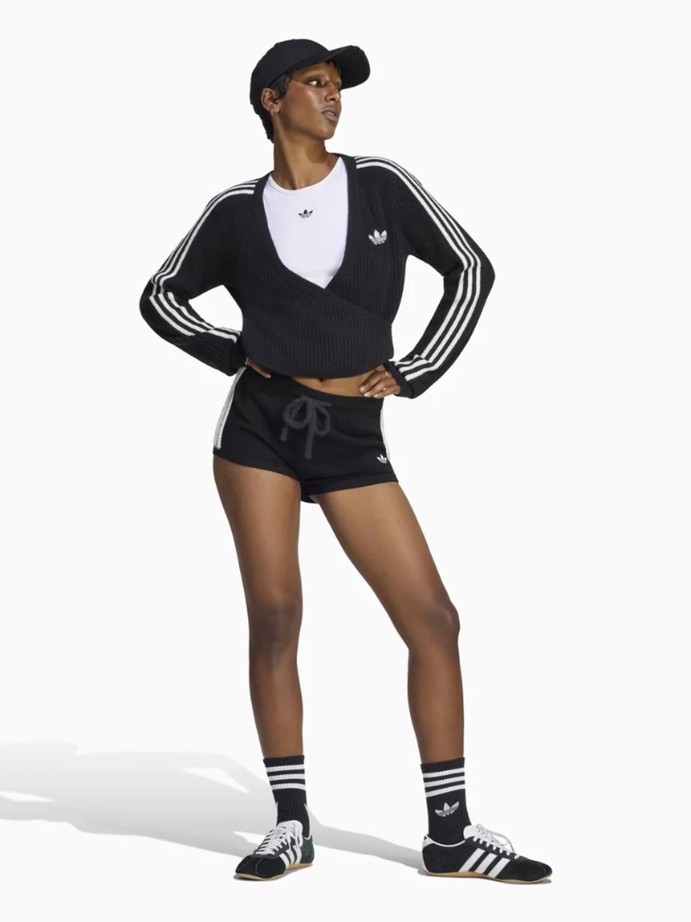 NWT women's XL Adidas Originals X Jennie KNITTED Wrap Cardigan Black LD8933